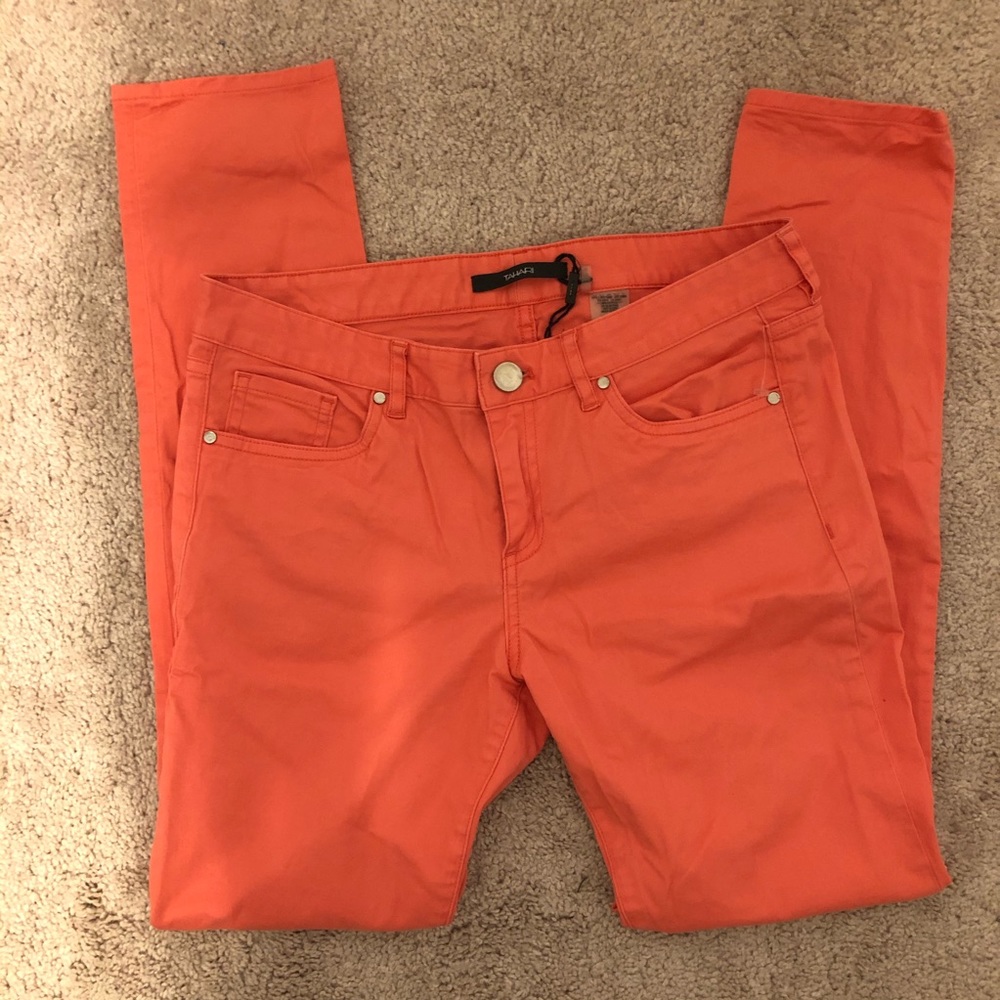 Peach Tahari skinny pants
